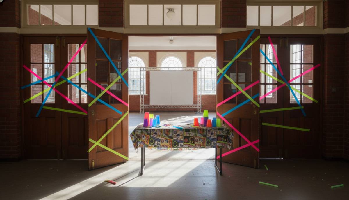 Neon rave entrance setup