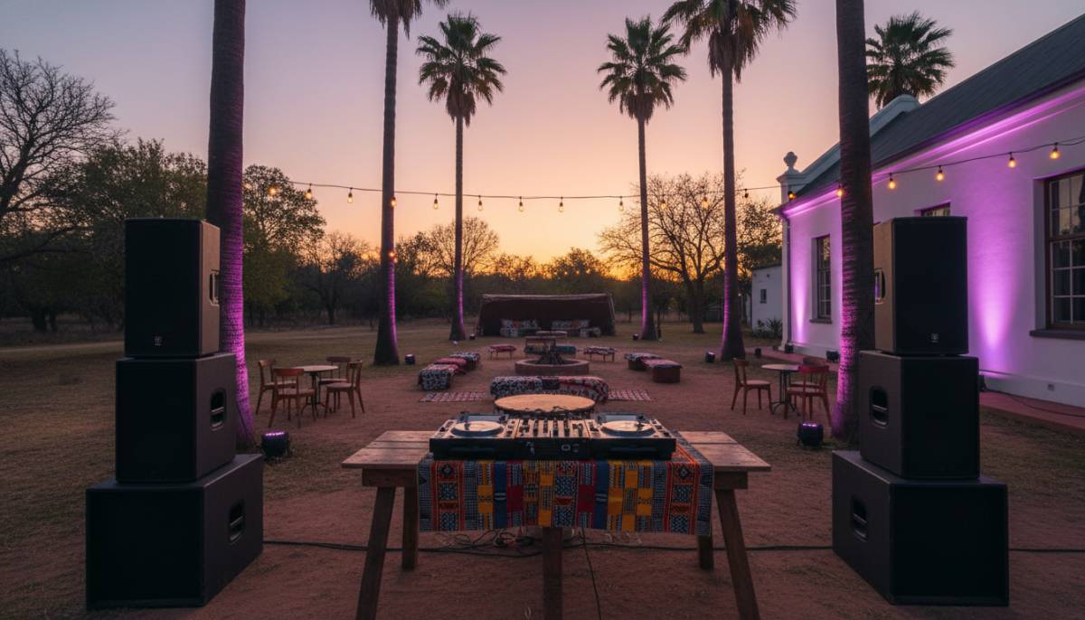 Sound setup before rave party