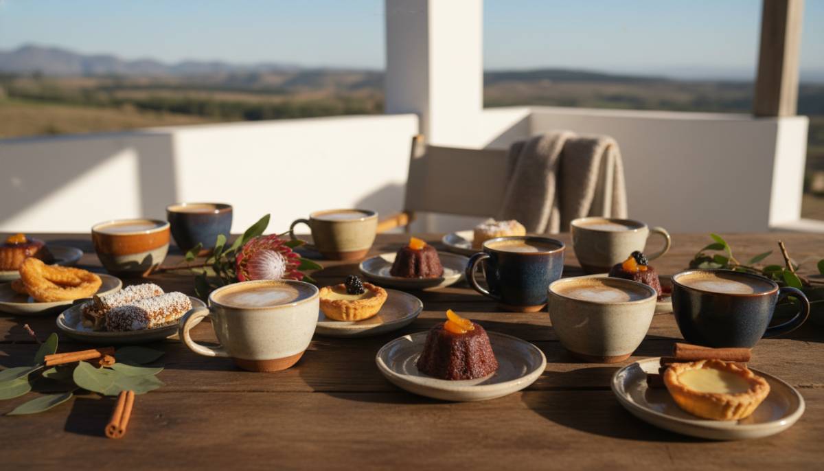 Coffee and desserts outdoors