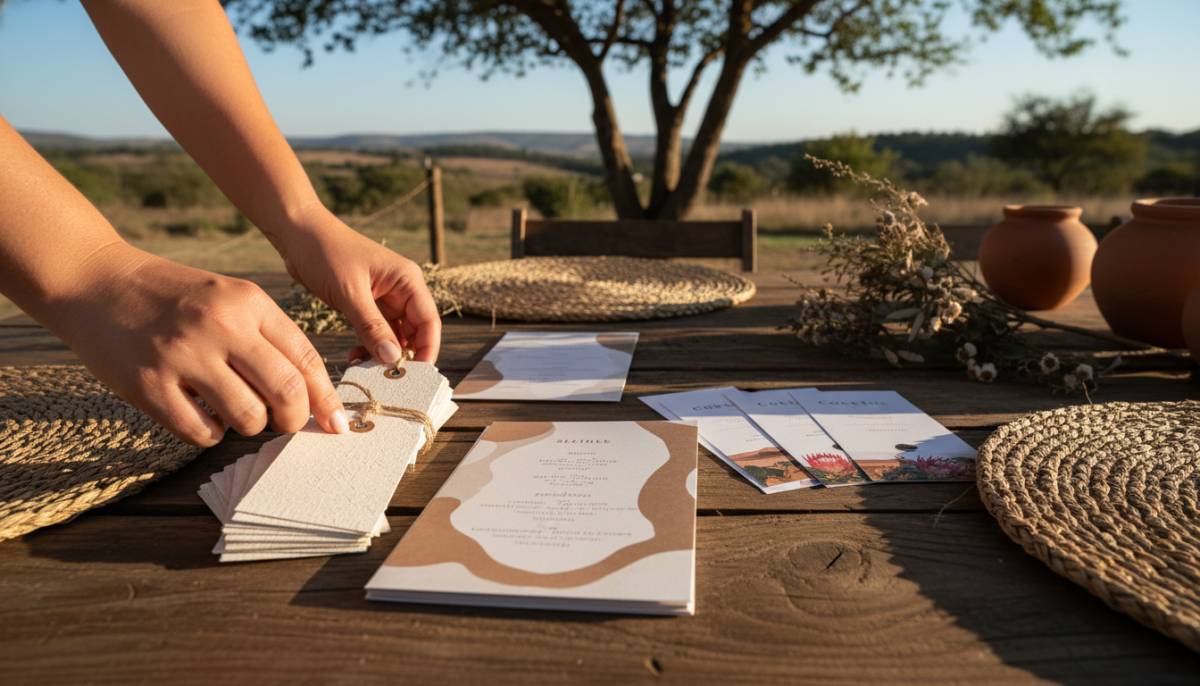 Planner arranging favour tags and schedules