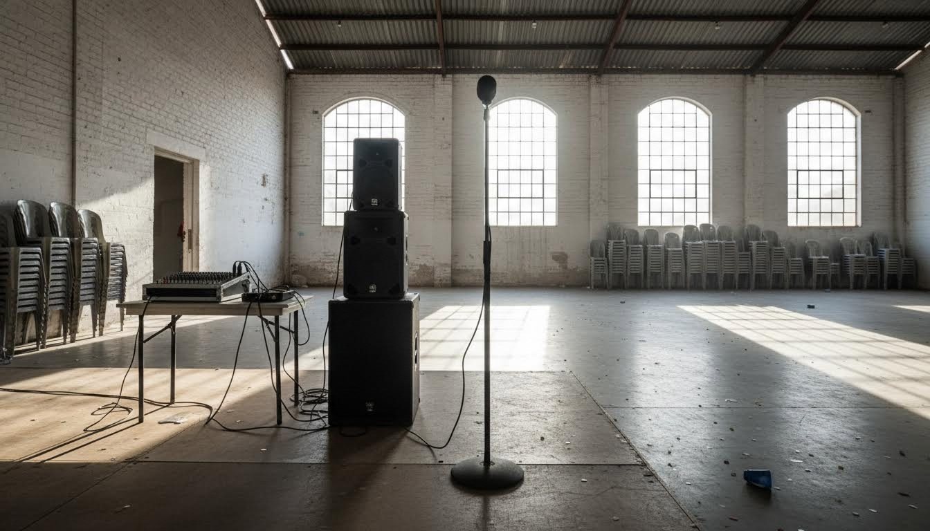Microphone and speaker setup for speeches