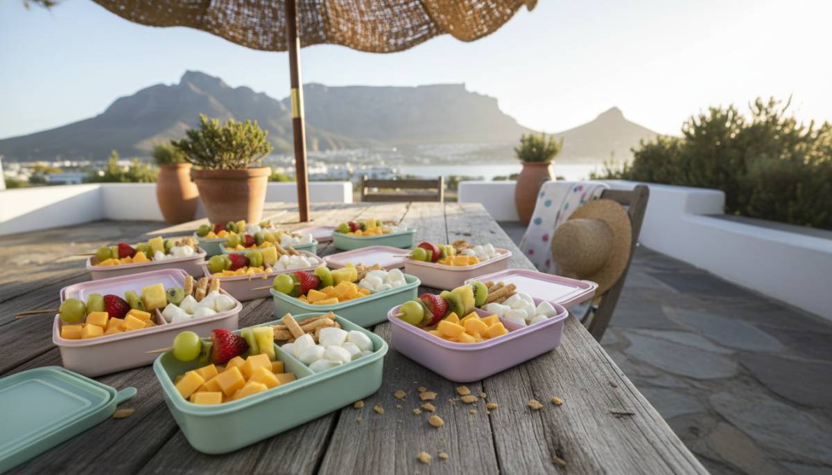 Toddler snack boxes with fruit and cheese