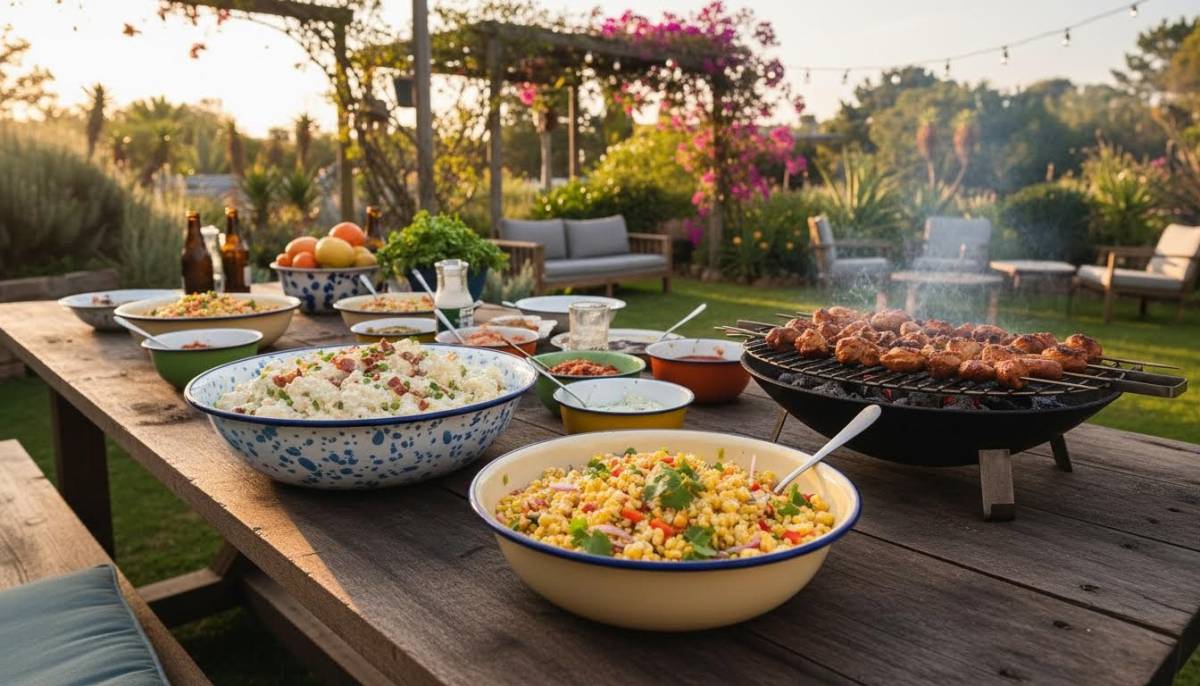 Braai garden table with summer salads