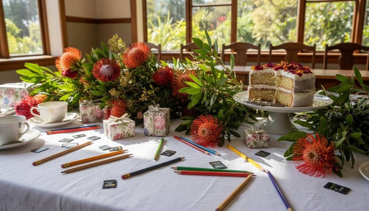 Memory cards on a birthday table