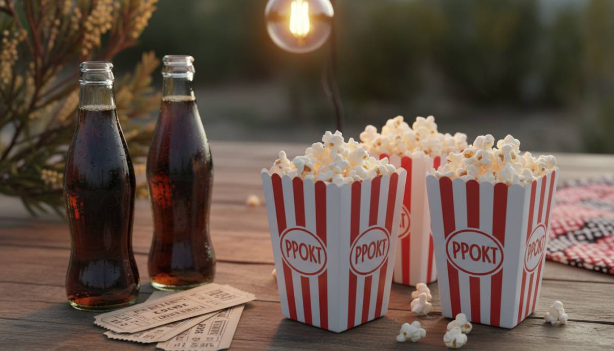 Retro popcorn and cola table