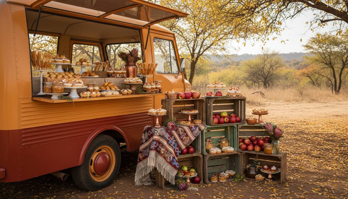 A dessert truck at an autumn harvest celebration