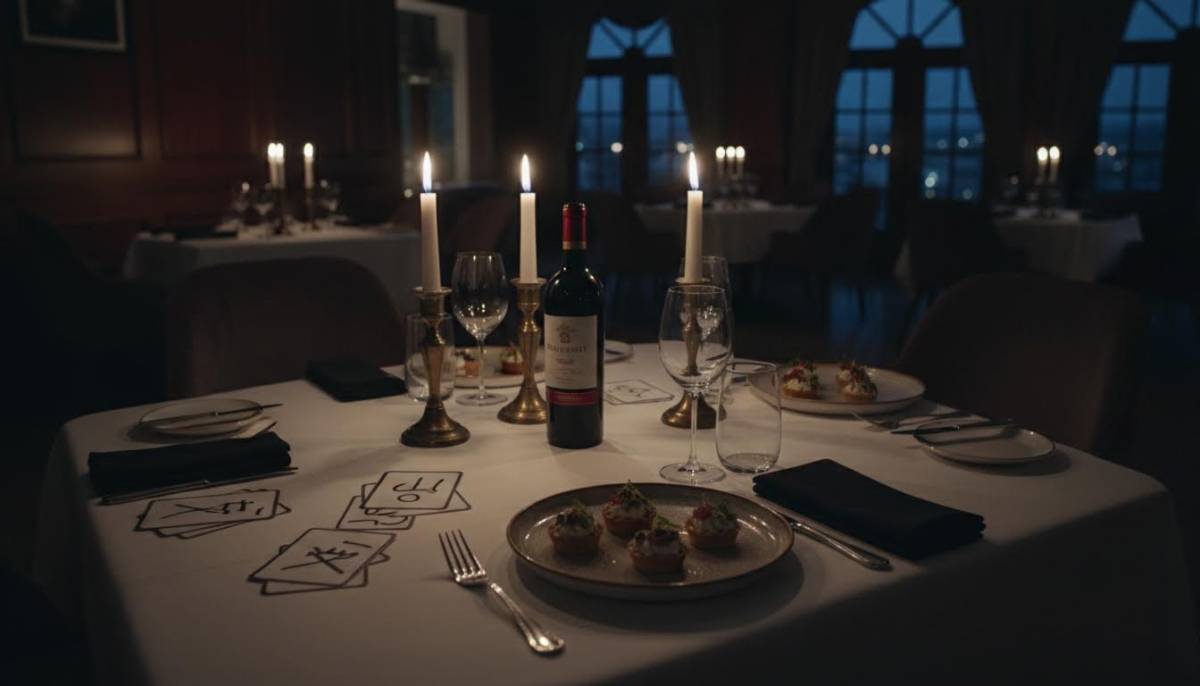 Mystery dinner table setup