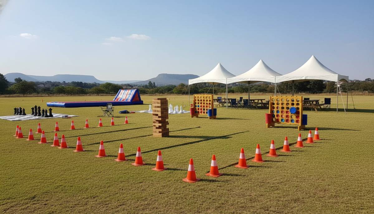 Outdoor field day activity setup