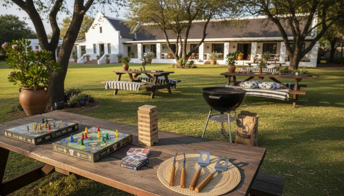 Braai and board game setup