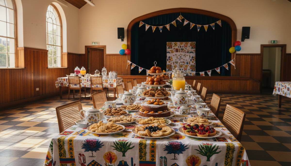 Tea and cake table set for a 90th birthday