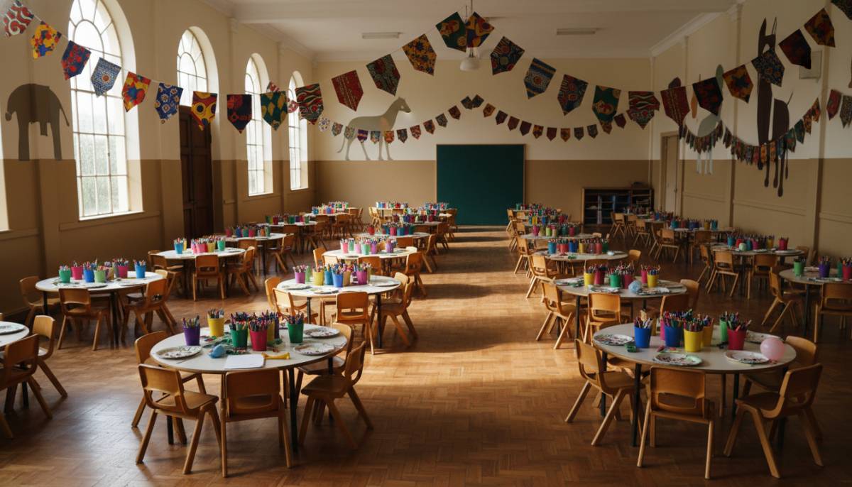 Low children’s tables ready for activities