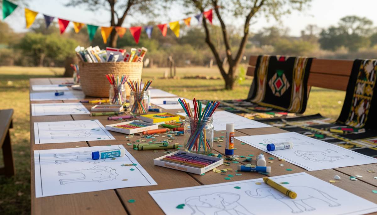 Craft station prepared for children