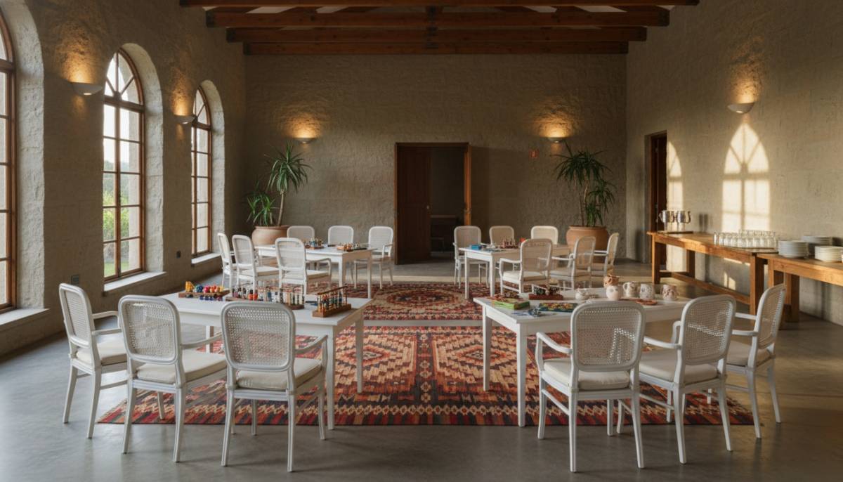Estate clubhouse arranged for children’s activity stations
