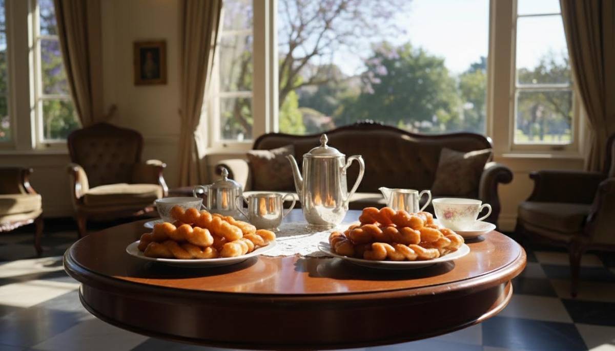 Tea table with koeksisters