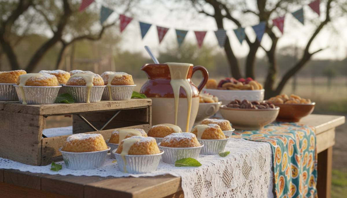 Malva pudding cups with custard