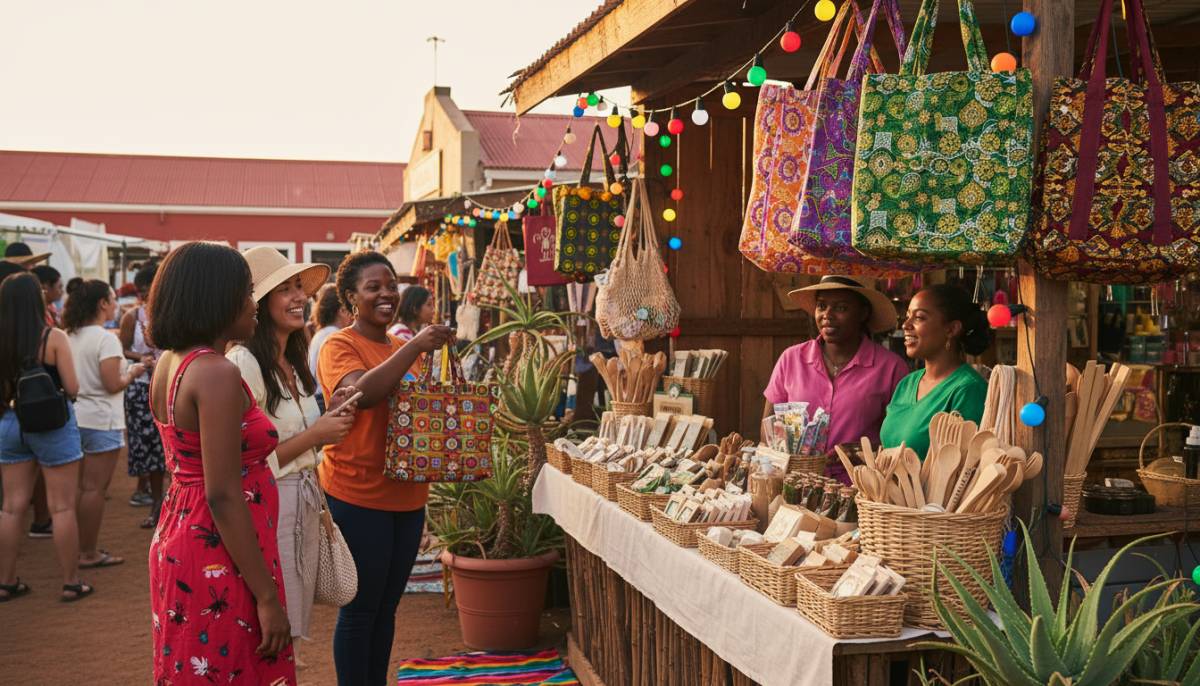 Eco-friendly products at a South African market