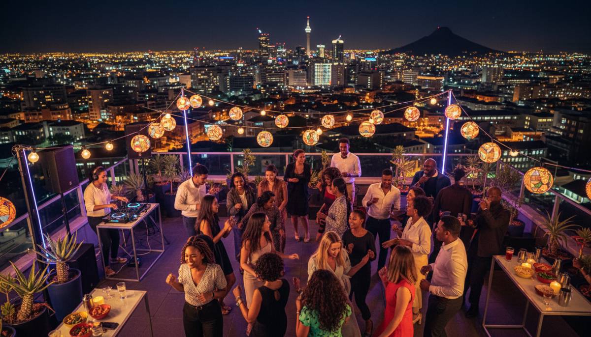Rooftop party in South Africa