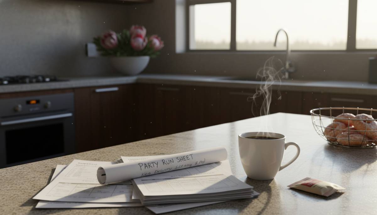 Farewell party booking paperwork