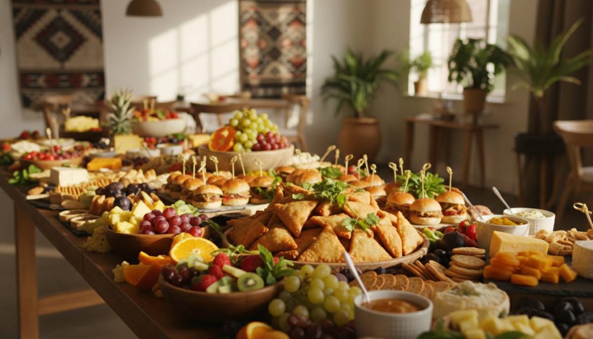 Farewell grazing table with savoury snacks