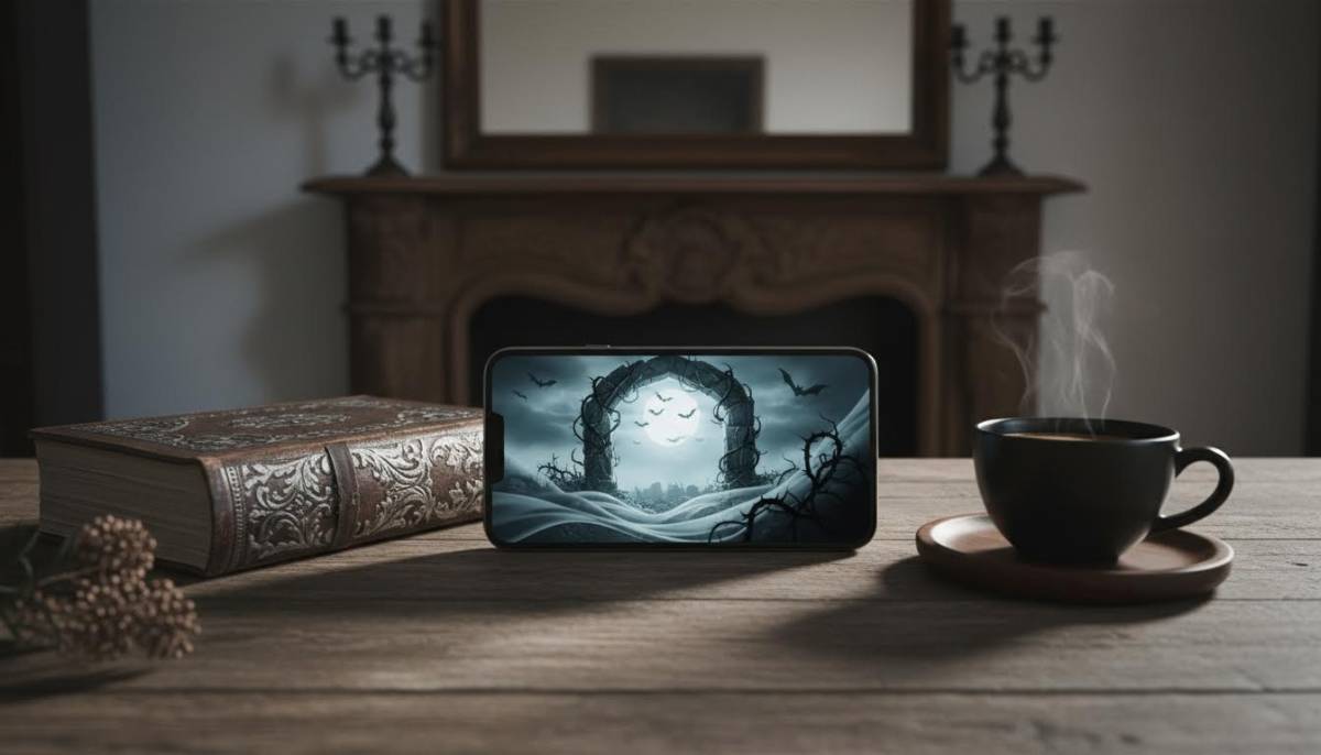 Gothic video invitation scene