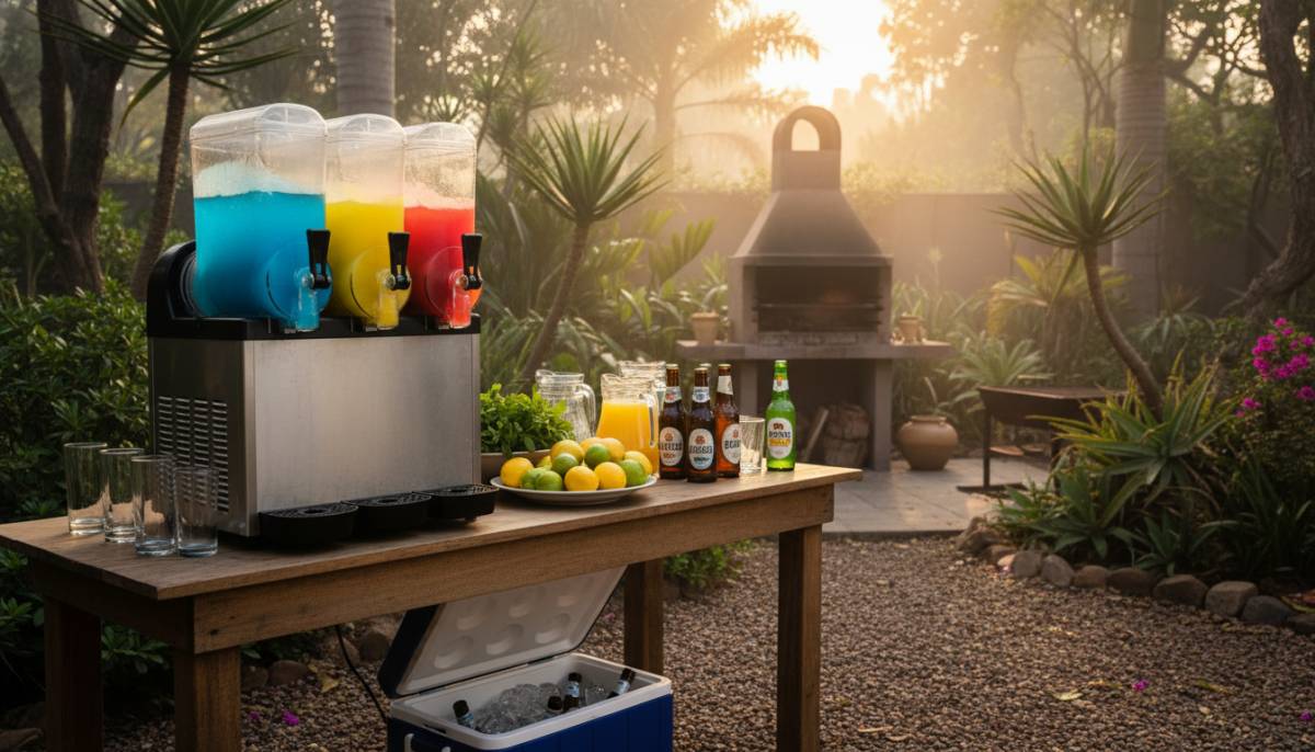Slushy machine at a braai drinks table