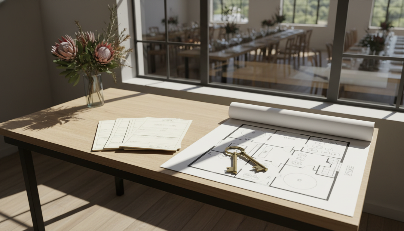 Venue booking form and floor plan