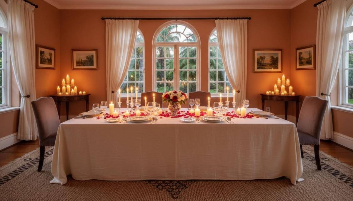 Finished Valentine dining room before guests arrive