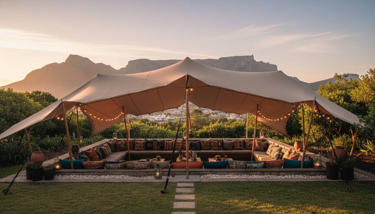 Covered garden seating for a cultural holiday celebration