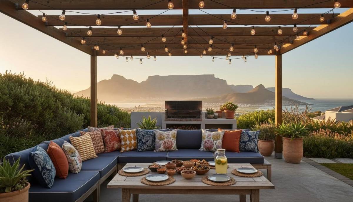 Warm patio setup before guests arrive