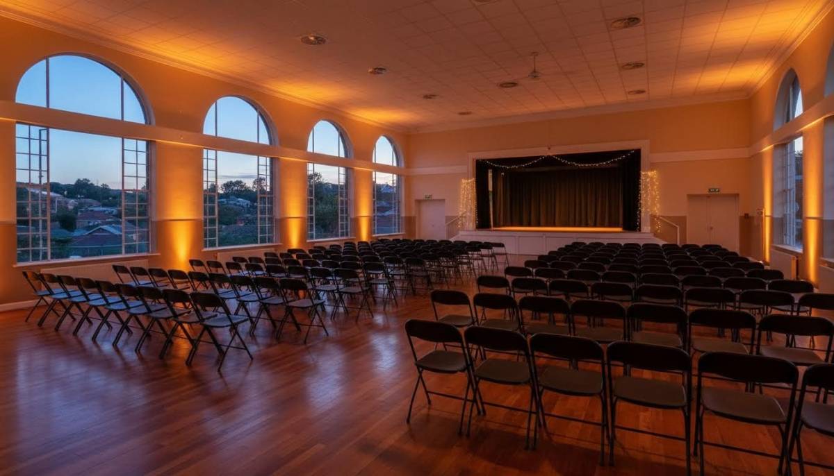 Dressed school hall before a graduation party
