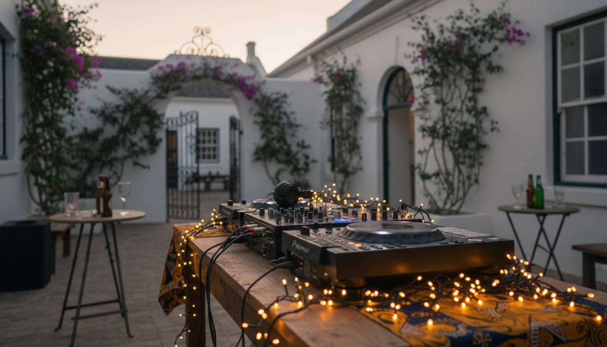 DJ decks set up for New Year's Eve