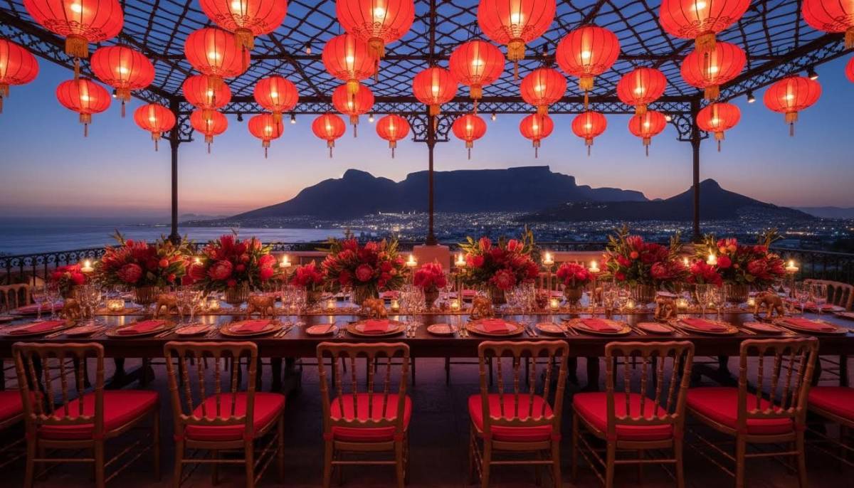 Styled Lunar New Year dining setup