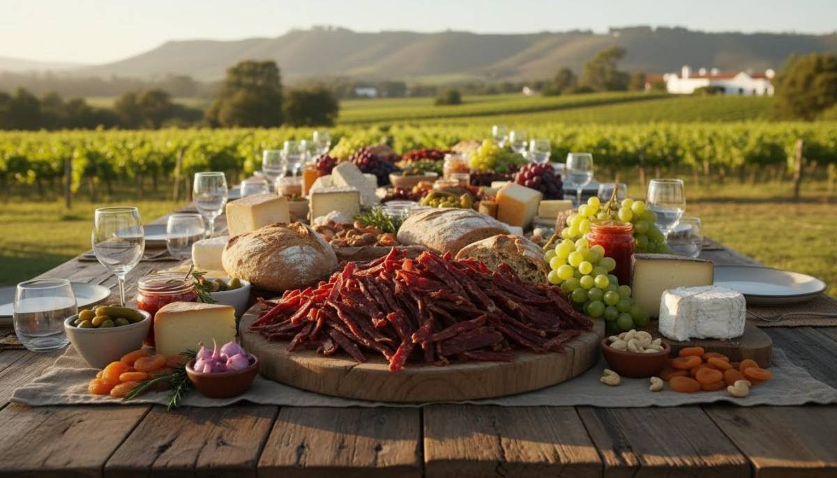 Rustic medieval-style snack board
