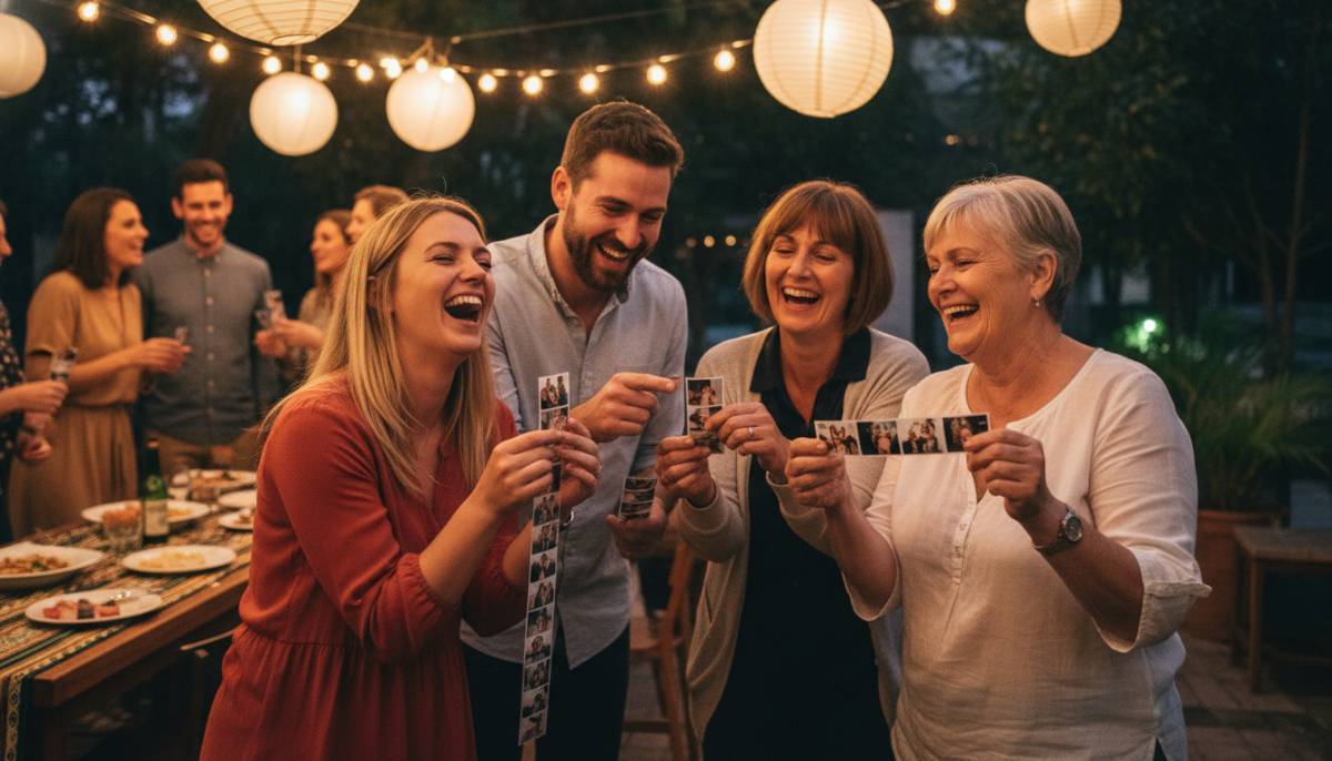 Guests holding photo booth strips