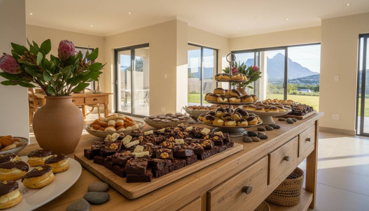 Dessert platter on a sideboard