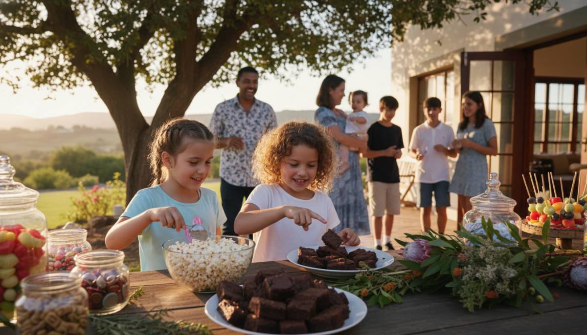 Children at a dessert table
