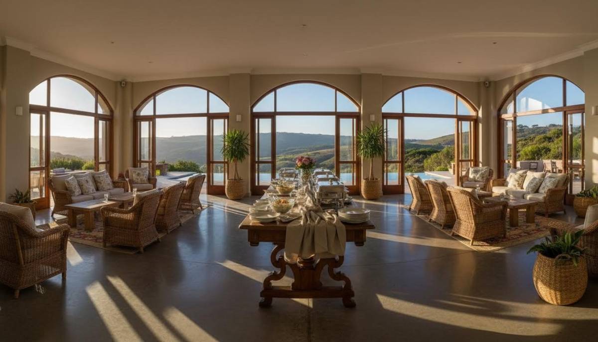 Estate clubhouse set up before guests arrive