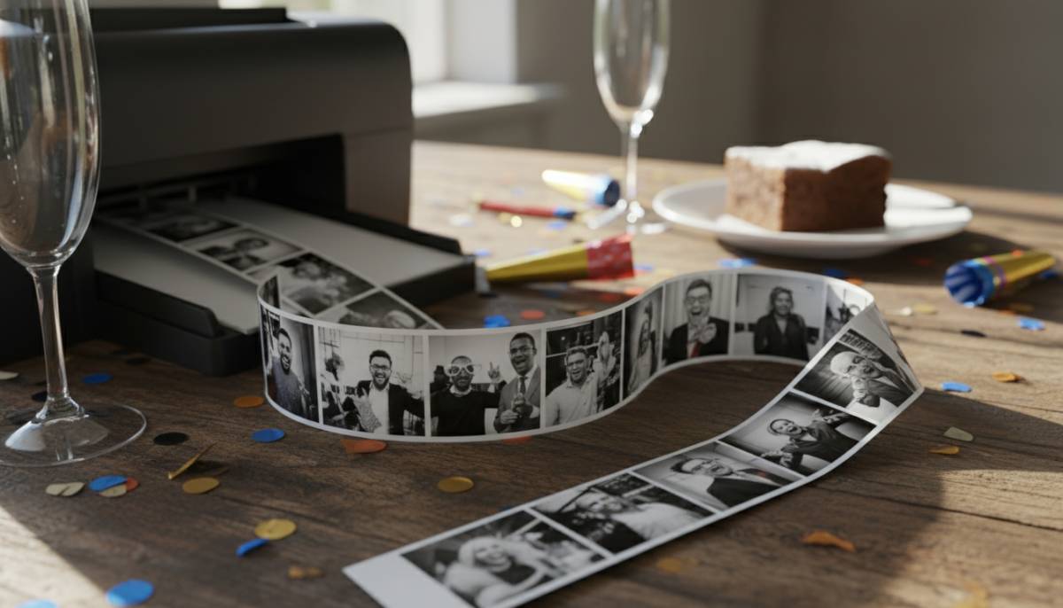Printed photo strips at launch