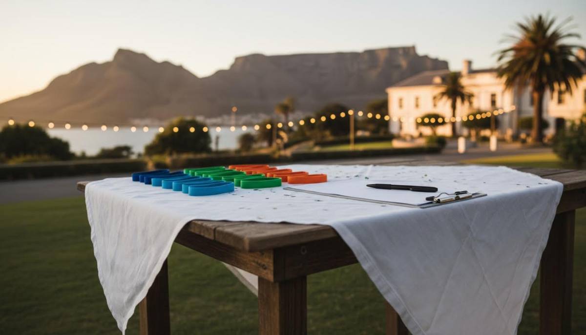 Entrance table with wristbands