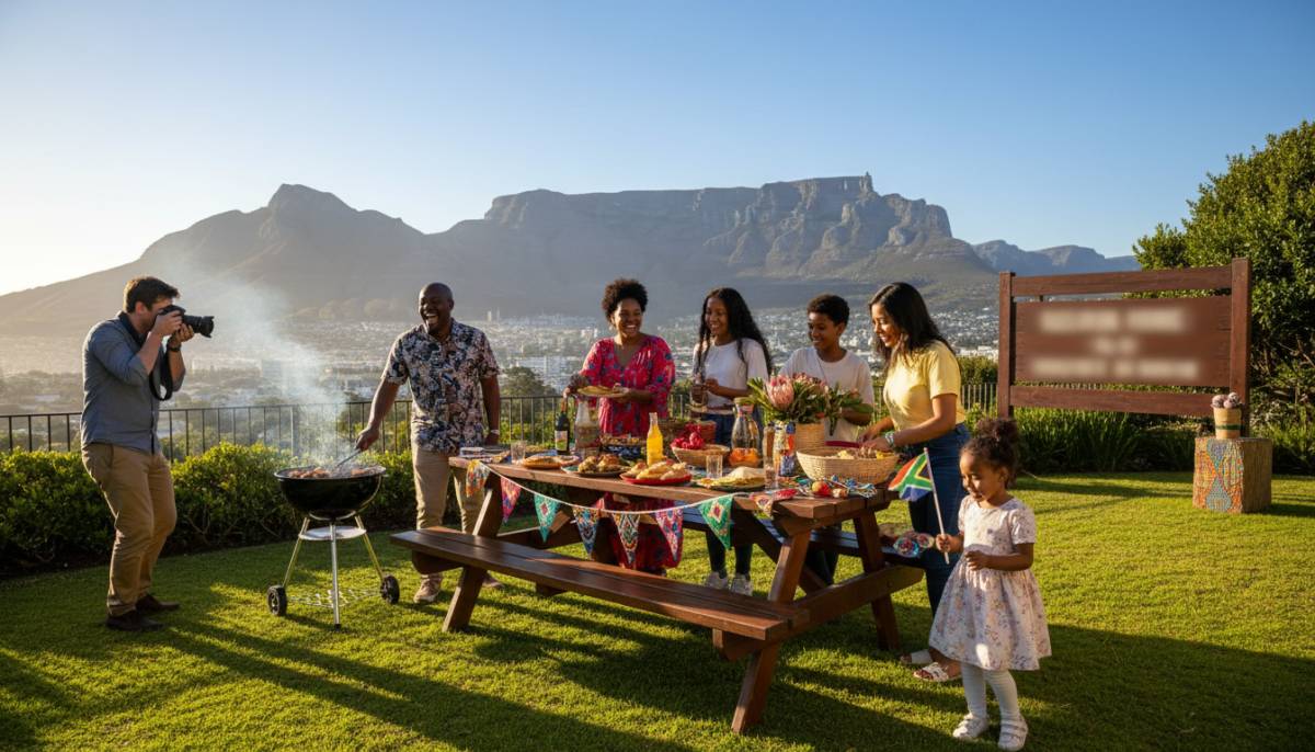 Photographer capturing a South African family gathering