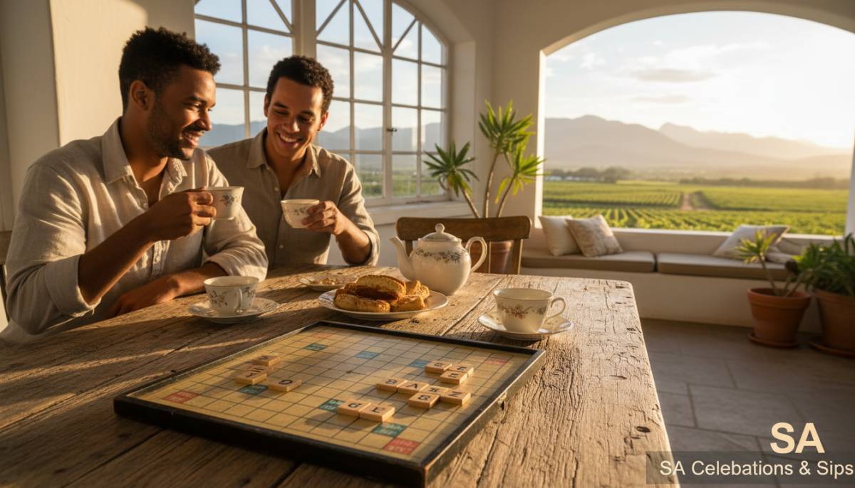 A vintage Scrabble game on a rustic table.