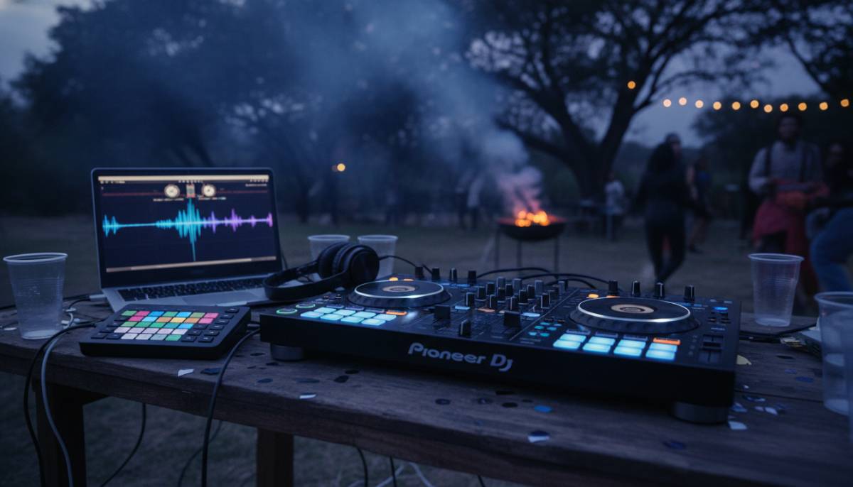 DJ streaming equipment for an online dance party