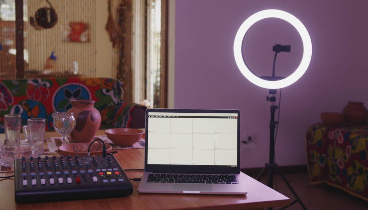 Virtual dance party video call setup
