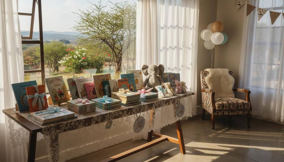 Bedtime story favour station in afternoon window light.