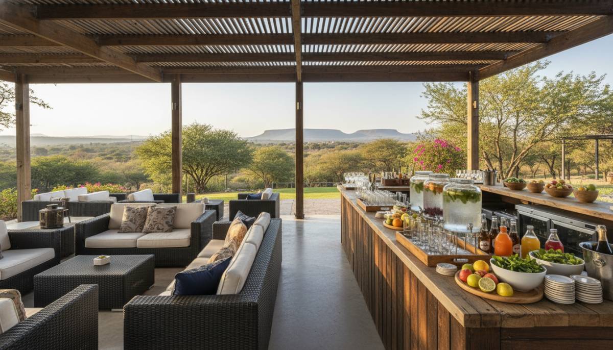 Clubhouse patio before guests arrive